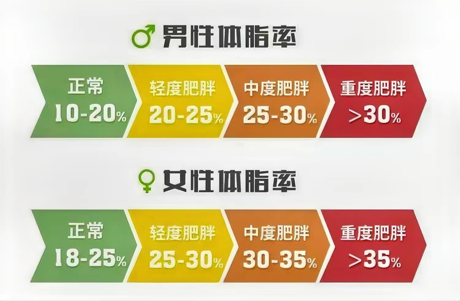 體脂率與體型 體脂率與體型